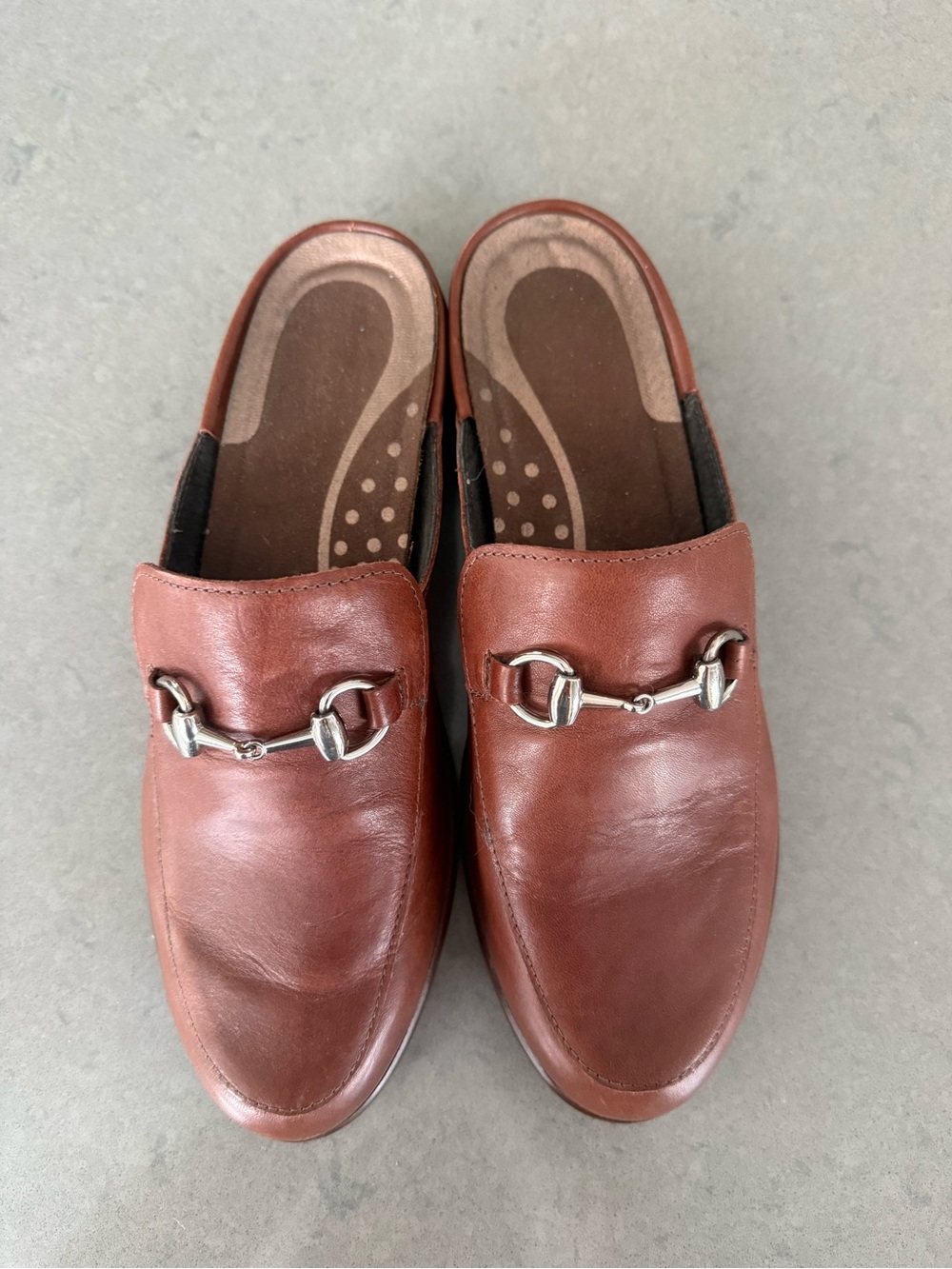Naot Women's Tan Brown Leather Slip-On Mules with Silver Bit Barely worn 39 - Picture 2 of 7